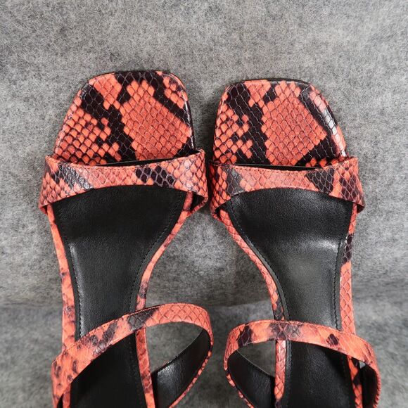 Marc Fisher Shoes Womens 7.5 Mule Sandal Kitten Heel Snake Double Strap Leather - Picture 9 of 14